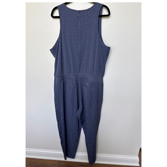 Athleta Brooklyn Textured Jumpsuit Medieval Violet Purple Women's Plus Size 18 - Picture 6 of 9